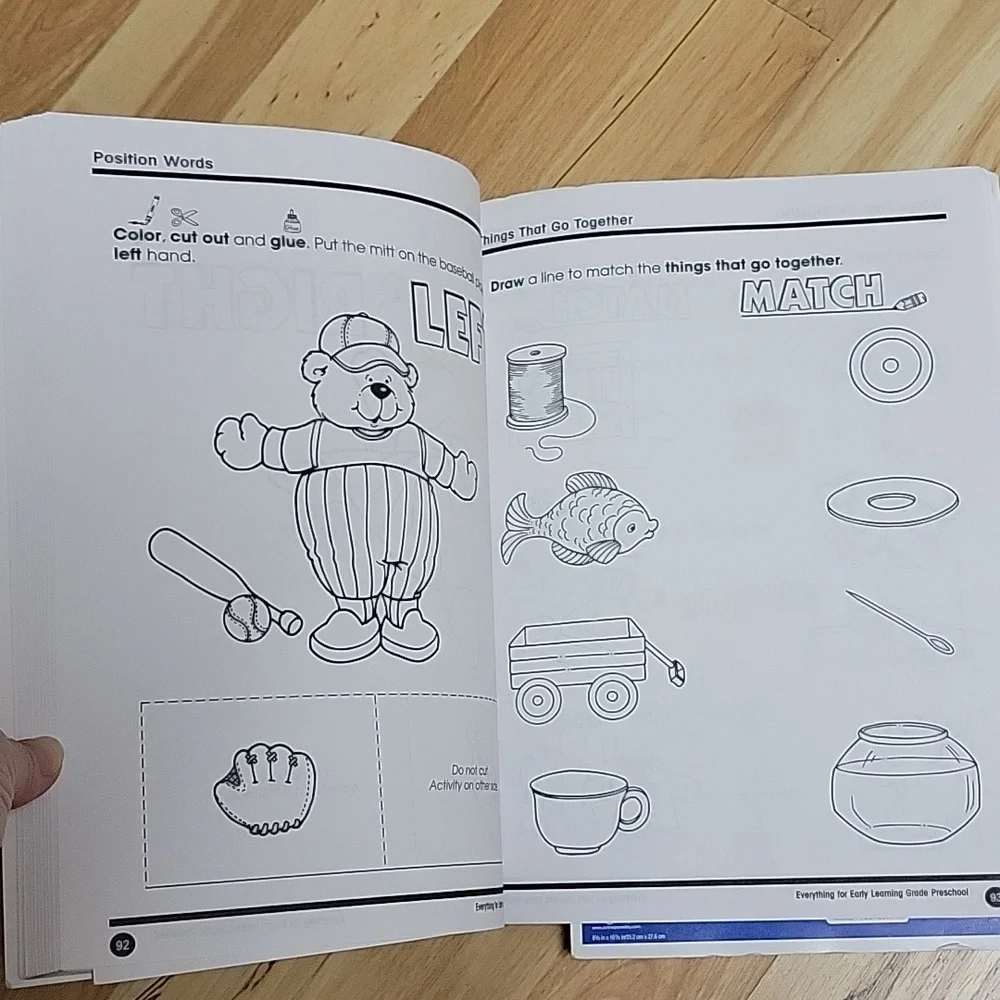 Preschool Learning, 2 large books lots of‎ pages early learning workbooks
